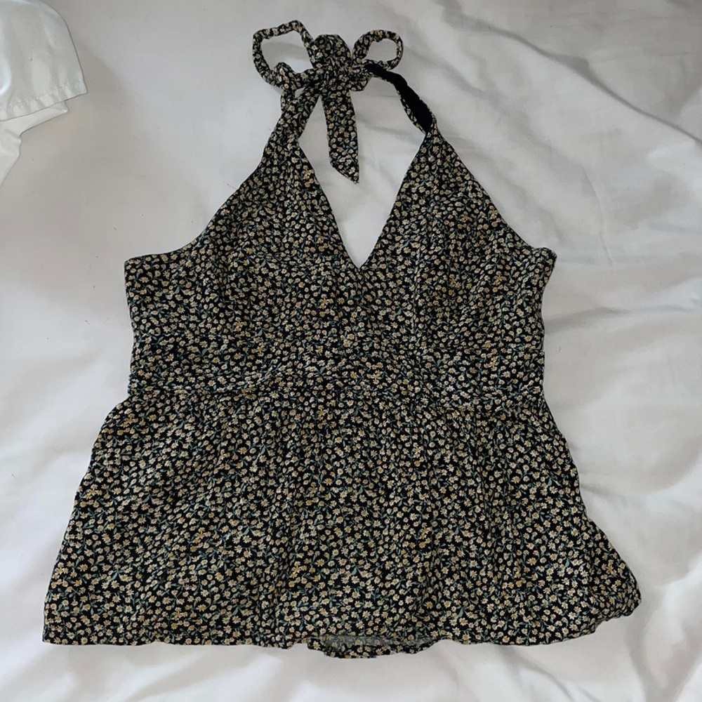 Halter Neck Floral Blouse
